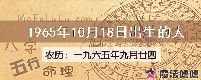 1965年10月18日出生的八字怎么样？