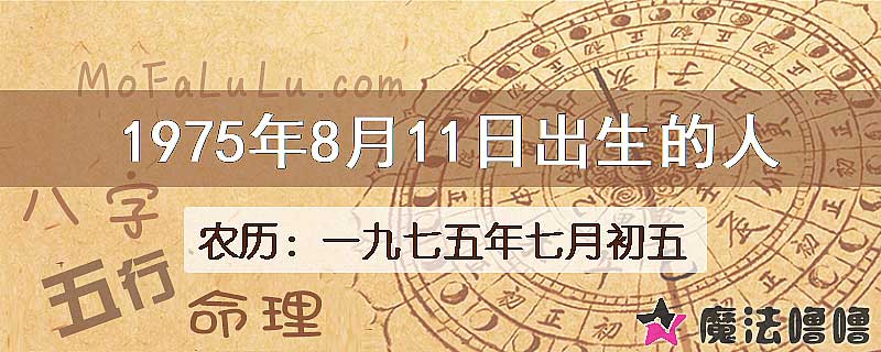 1975年8月11日出生的八字怎么样？