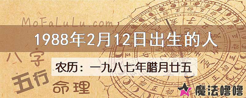 1988年2月12日出生的八字怎么样？