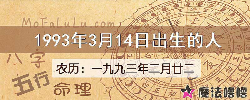 1993年3月14日出生的八字怎么样？