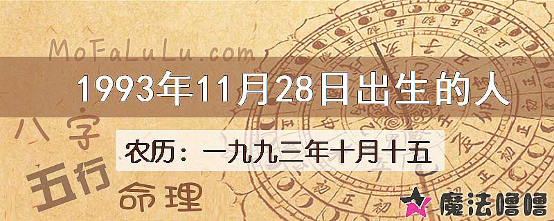 1993年11月28日出生的八字怎么样？