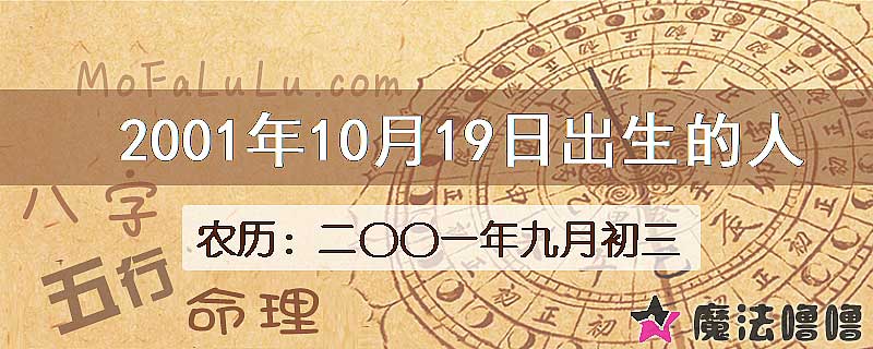 2001年10月19日出生的八字怎么样？