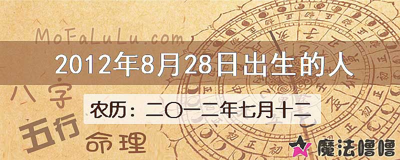 2012年8月28日出生的八字怎么样？
