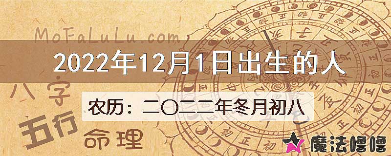 二〇二二年冬月初八(新历2022年12月1日)出生的人