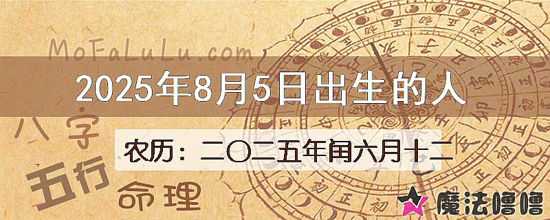2025年8月5日出生的八字怎么样？