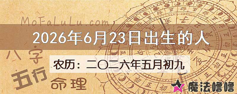 2026年6月23日出生的八字怎么样？