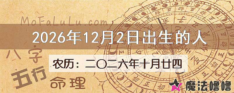 2026年12月2日出生的八字怎么样？