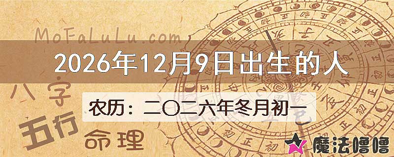 2026年12月9日出生的八字怎么样？