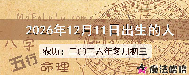 2026年12月11日出生的八字怎么样？