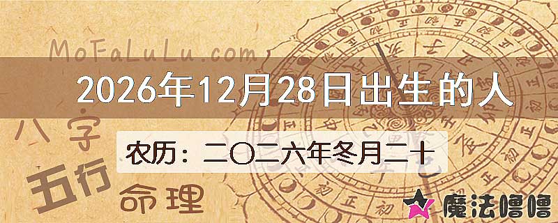 2026年12月28日出生的八字怎么样？