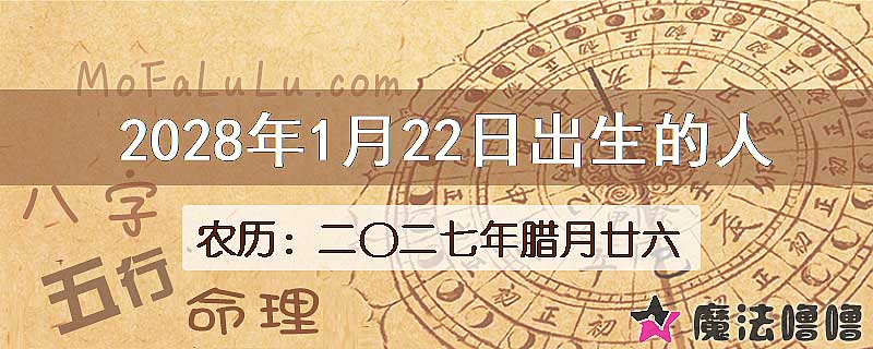 2028年1月22日出生的八字怎么样？