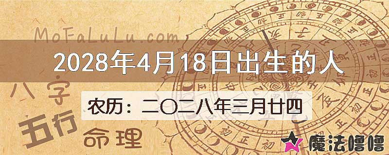 2028年4月18日出生的八字怎么样？