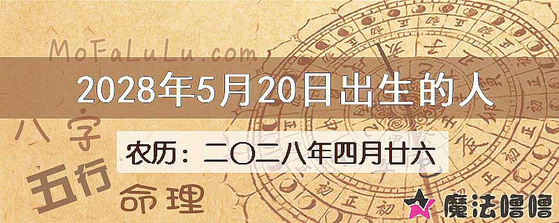 2028年5月20日出生的八字怎么样？