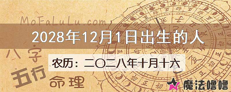 2028年12月1日出生的八字怎么样？