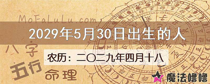 2029年5月30日出生的八字怎么样？
