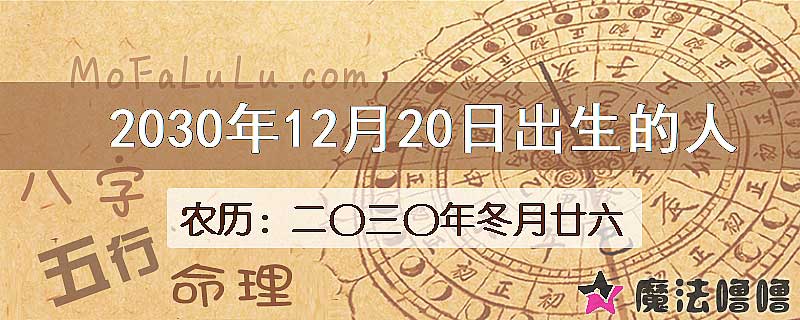 2030年12月20日出生的八字怎么样？