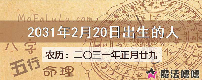 2031年2月20日出生的八字怎么样？