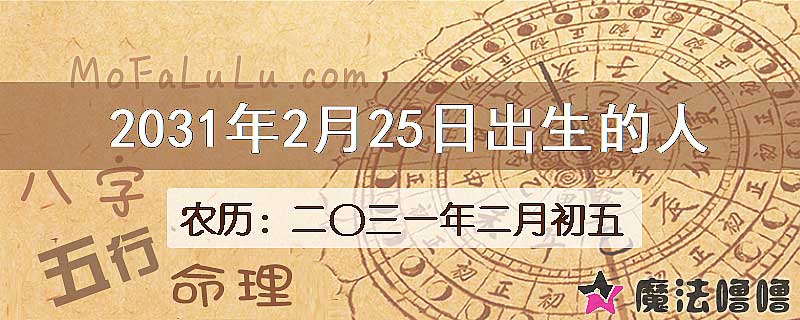 2031年2月25日出生的八字怎么样？