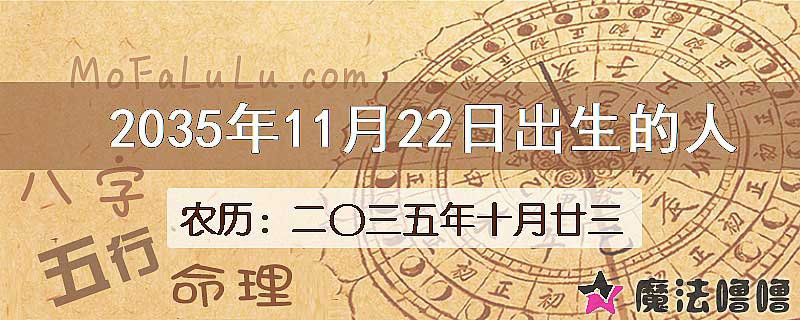 2035年11月22日出生的八字怎么样？
