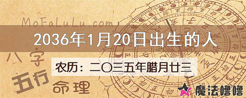 2036年1月20日出生的八字怎么样？