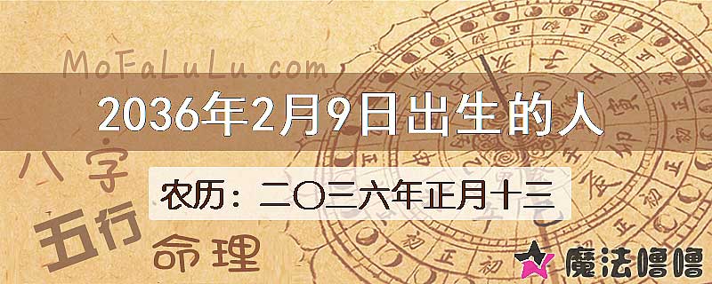 2036年2月9日出生的八字怎么样？