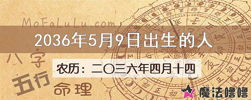 2036年5月9日出生的八字怎么样？