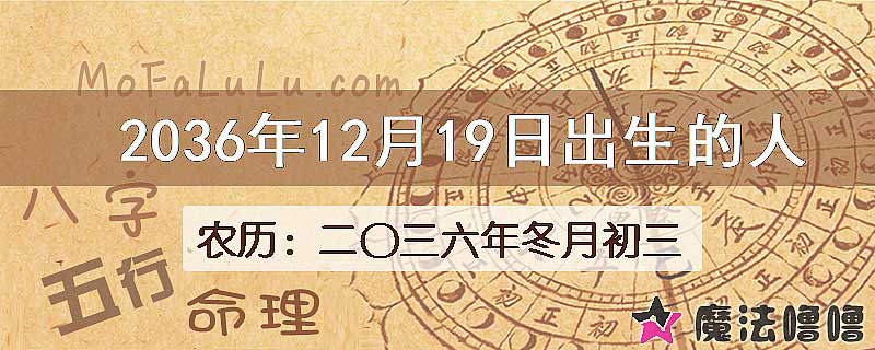 2036年12月19日出生的八字怎么样？