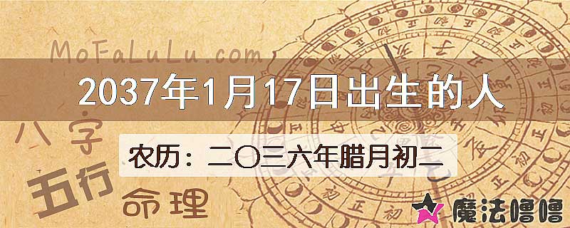 2037年1月17日出生的八字怎么样？