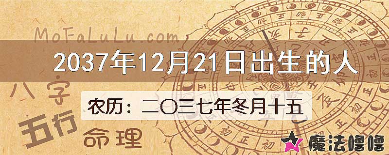2037年12月21日出生的八字怎么样？
