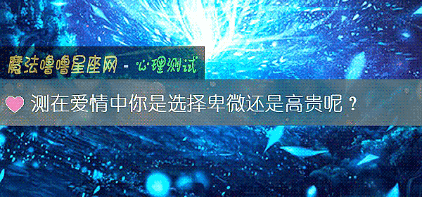测在爱情中你是选择卑微还是高贵呢？
