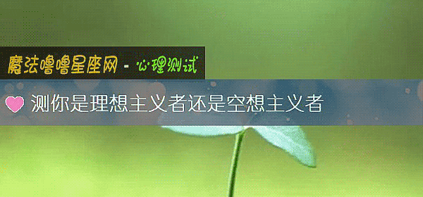 测你是理想主义者还是空想主义者