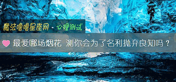 最爱哪场烟花 测你会为了名利抛弃良知吗？