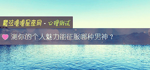 测你的个人魅力能征服哪种男神?
