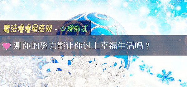 测你的努力能让你过上幸福生活吗?