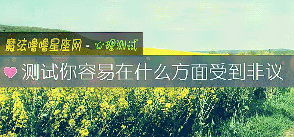 测试你容易在什么方面受到非议