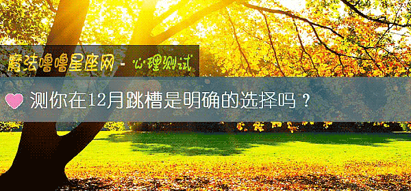 测你在12月跳槽是明确的选择吗？