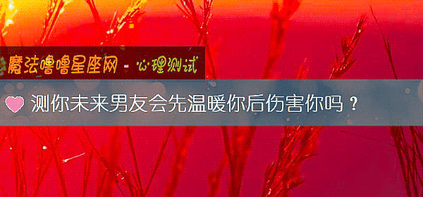测你未来男友会先温暖你后伤害你吗？
