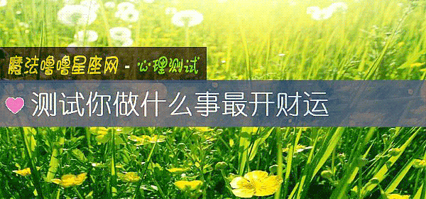 测试你做什么事最开财运