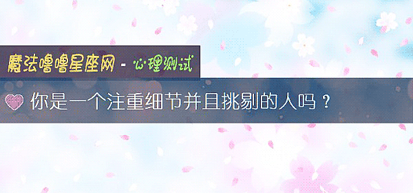 你是一个注重细节并且挑剔的人吗？