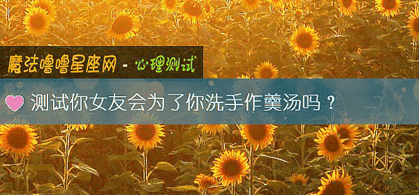 测试你女友会为了你洗手作羹汤吗？