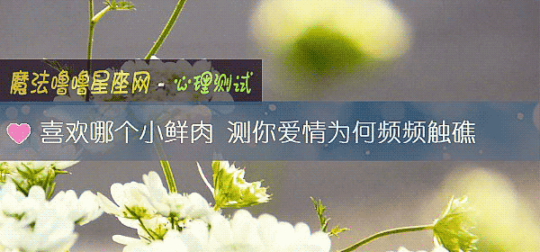喜欢哪个小鲜肉 测你爱情为何频频触礁