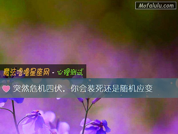 突然危机四伏，你会装死还是随机应变