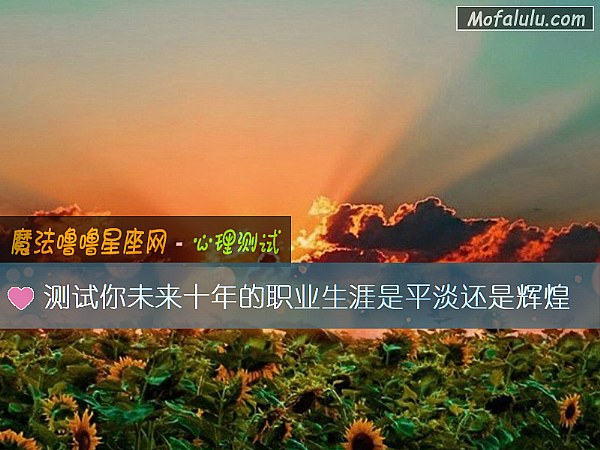 测试你未来十年的职业生涯是平淡还是辉煌